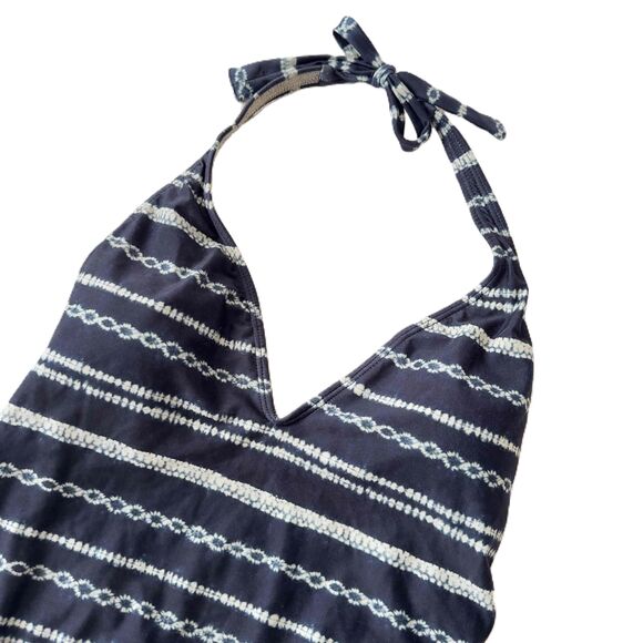 Vix Paula Hermanny Halter Tie-Back Plunge Navy Swimsuit Medium M - Picture 2 of 10